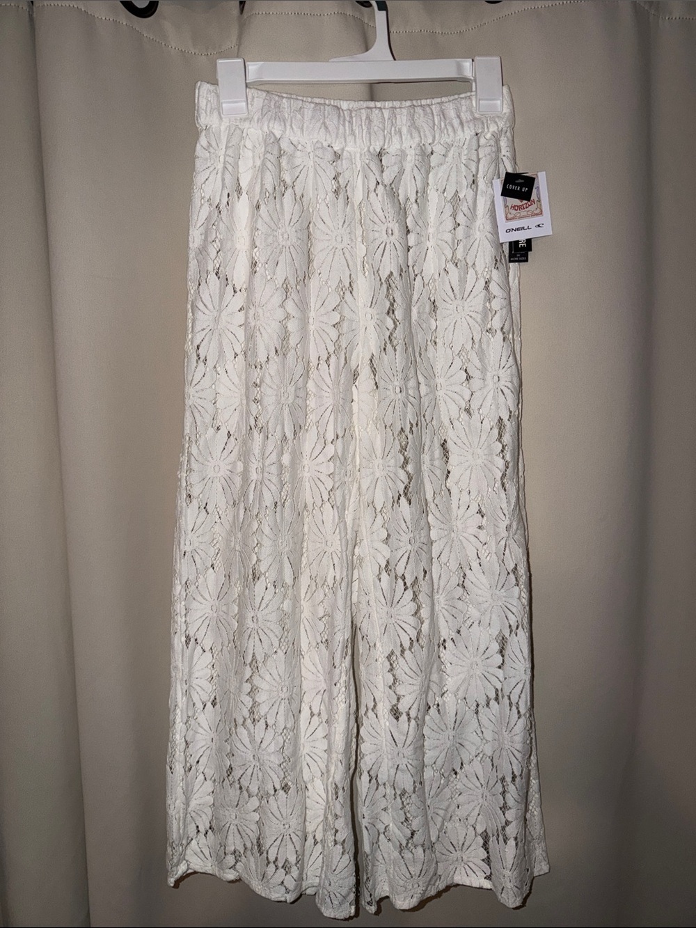 O'Neill White Lace Wide Leg Pants